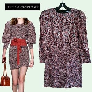 REBECCA MINKOFF NEW Cottagecore TABBY Floral Smocked Puffed Long Sleeve Dress M